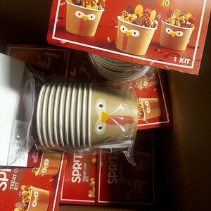 Turkey Design Treat Cups - Gold